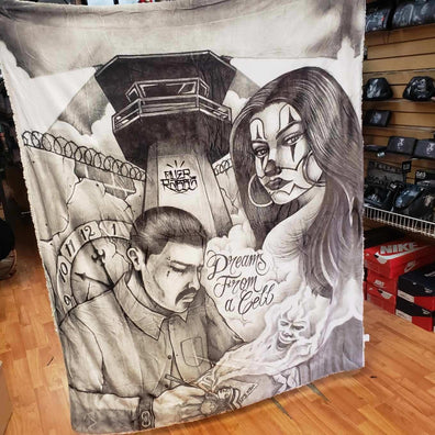 Dreams From A Cell Sherpa Blanket - Chicano Spot